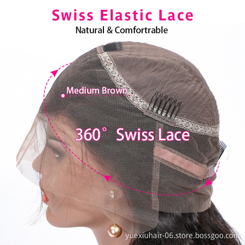 360 Transparent Glueless HD Human Hair Extensions Lace Front Wigs,Straight 360 Frontal Full Lace Human Hair Wig for Black Women